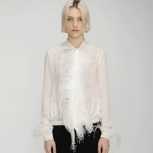 Christopher Kane feather blouse NWT